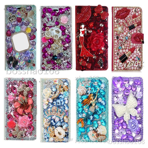 For Samsung A56/A36/A15/A14/A16 5G/4G Case Bling Flip Leather wallet phone cover - Picture 3 of 56