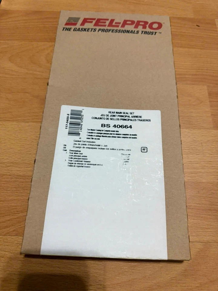 Заднее основное уплотнение BS40664 Felpro новое для Nissan Altima Frontier Xterra 2000-2004 - Изображение 2 из 2