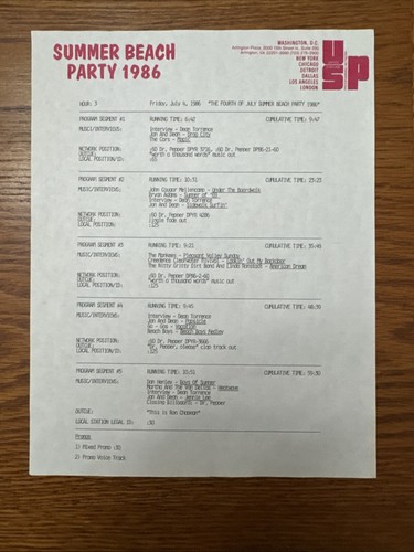 United Stations Programming Summer Beach Party 1986 Boxed Vinyl Album - Foto 10 di 13