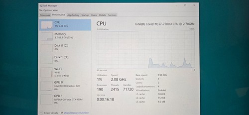 ASUS Q534 touchscreen laptop 2TB HHD and 512 SATA3 SSD NVIDIA GeForce GTX950M - Picture 12 of 13