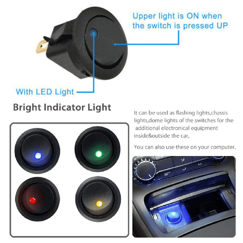 20 WIPPSCHALTER Kippschalter Set EIN/AUS 12 V LED Licht Auto Boot rund SPST 20 AMP - Bild 4 von 12