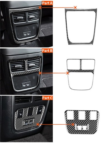 4Pcs Carbon Fiber Rear USB Panel Cover Trim For Dodge Charger 2015-2021 Type A - Picture 9 of 14