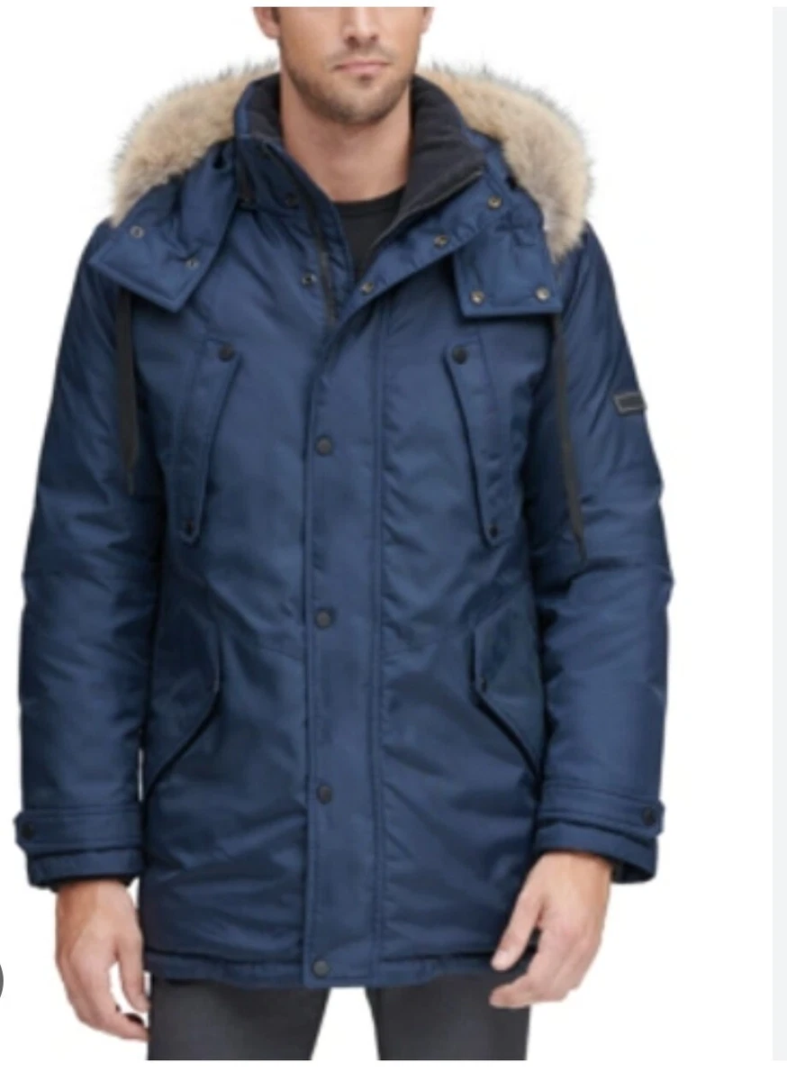 MARC NEW YORK Men s Lafayette Four Pocket Parka with Removable Fur Trimmed Hood