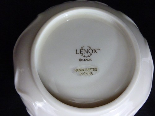Lenox 3 pc~IRIS Embossed Vase~ROSE BLOSSOM & RIBBON BOWL~POSY POT VASE - Picture 8 of 8