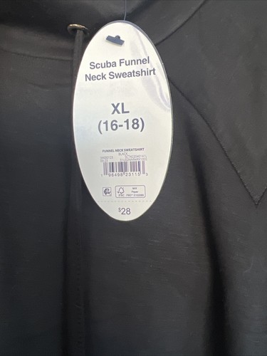 Neu Scoop Damen Scuba Strick Top mit Trichterausschnitt schwarz XL 16-18 Neu mit Etikett - Bild 6 von 8