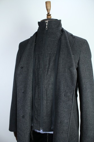 SUITSUPPLY Grey Flannel WOOL & CASHMERE Overcoat Jacket 50IT 40US/UK - Picture 8 of 15