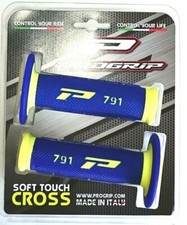 PRO GRIP 791 MX GRIPS BLUE / FLUO YELLOW for Motocross Enduro Off Road Motorbike