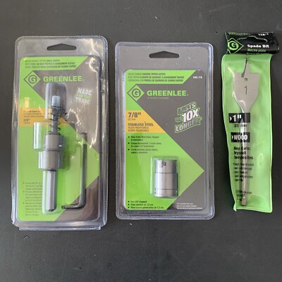 Greenlee 645-022 Quick Change Large Arbor 2-3/8'' to 3'' LOT 3 Items