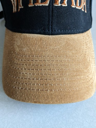 Nevada Hat by Otto Black Brown Embroidery Genuine Leather Ajustable 100% Cotton - Picture 4 of 9
