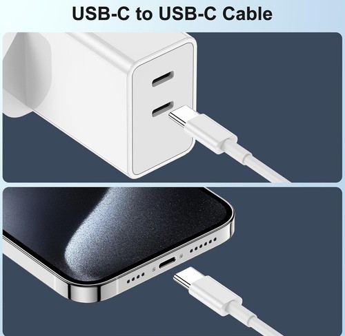 Type C to Type C Cable USB C Fast Charger Samsung Lead For iPhone 15 16 Pro Max - 第 5/24 張圖片