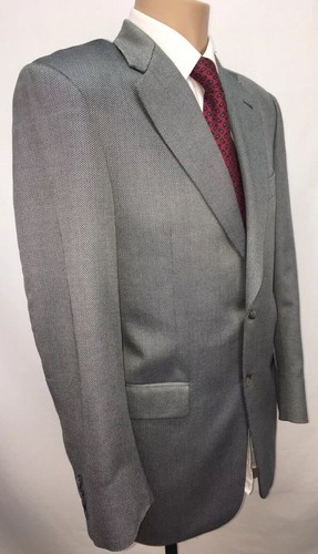 BURBERRY MENS SPORTS COAT BLAZER SUIT JACKET SIZE 40R SILVER BLACK NAILS HEAD - Picture 4 of 12