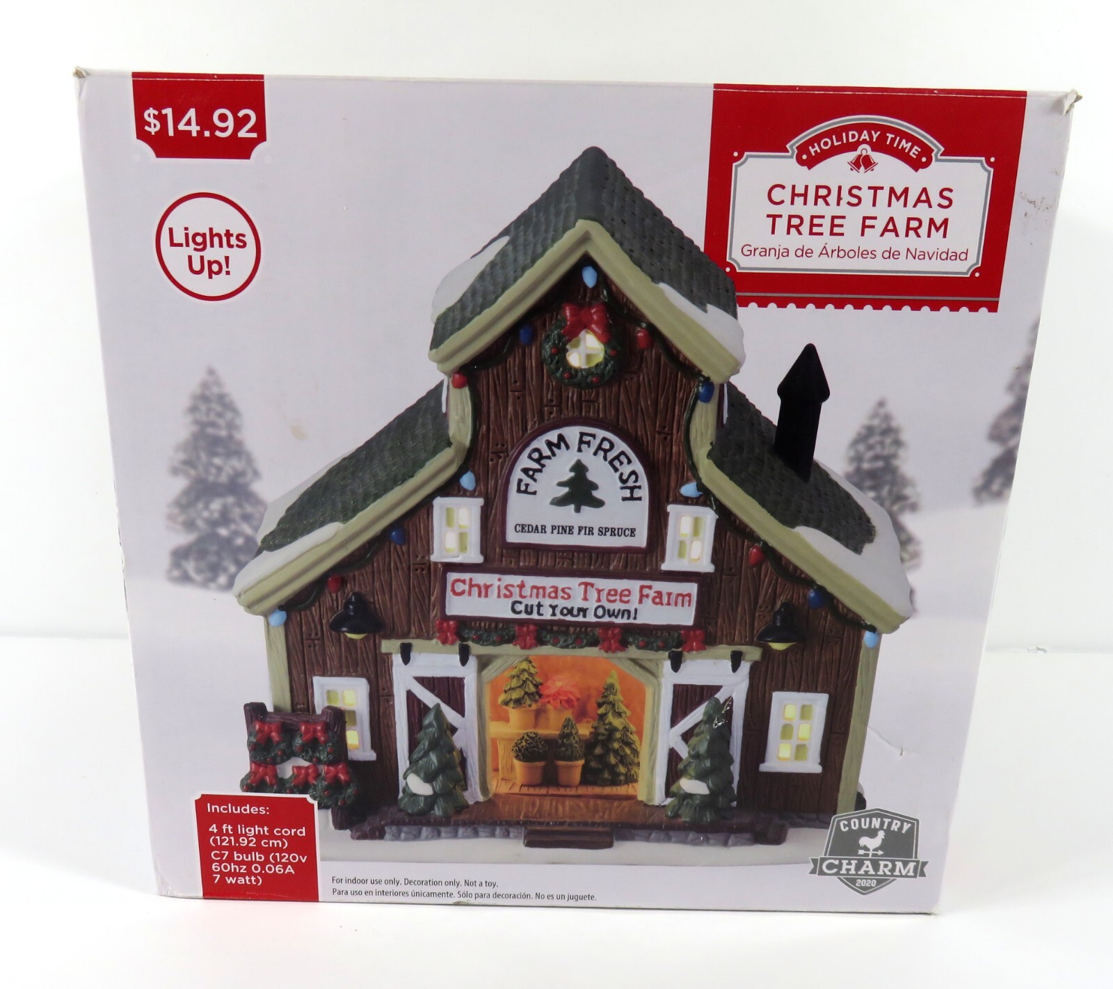 2020 Holiday Time Christmas Village Tree Farm Set with Original Box  