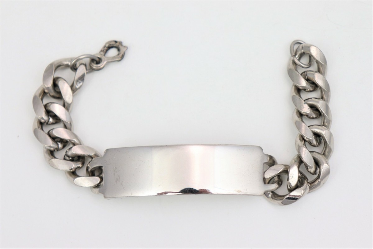 Vintage Mark VII Stainless Steel Thick Chain Bracelet W