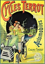 Cycles Terrot Dijon 21 - Automobile - vers 1900 -A3 plastifiée