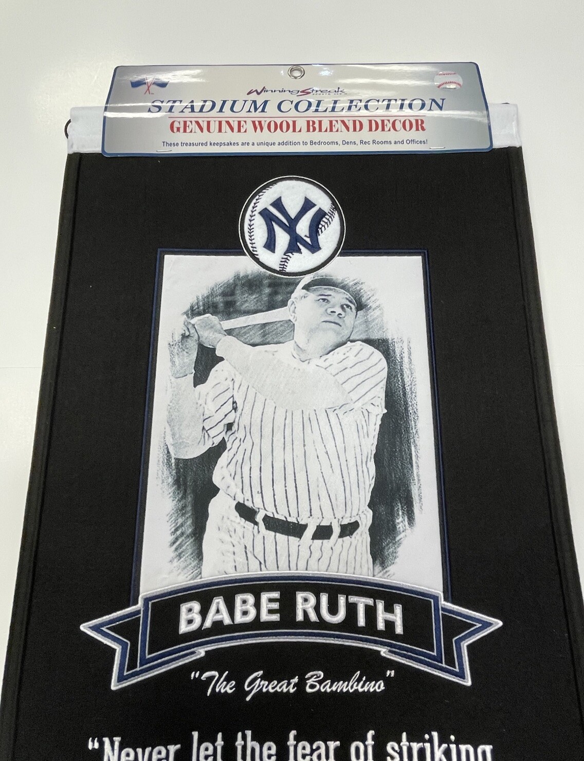 Babe Ruth New York Yankees MLB Baseball Winning Streak Embroidered Icon Banner