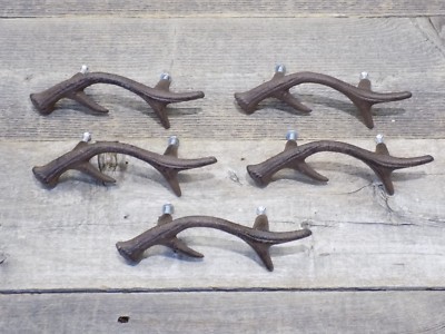 5 Handles Pulls Deer Antler Drawer Cabin Man Cave Door Dresser Elk