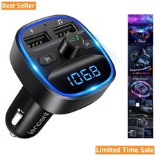 Compact Bluetooth FM Transmitter with USB Ports: Clear Audio  Voice Navigation