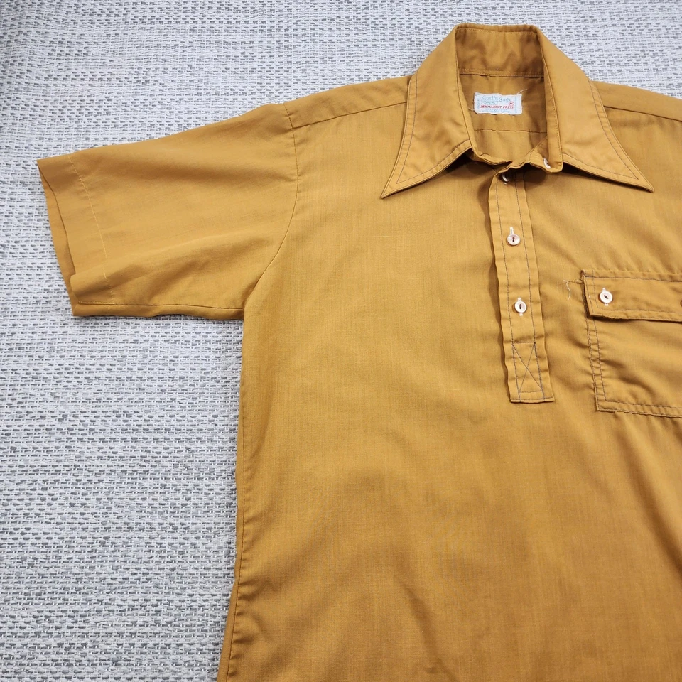 Vintage Austin Sage Shirt Mens Medium 70s Button Polo Collar 1970s Retro Top - Image 3 of 4