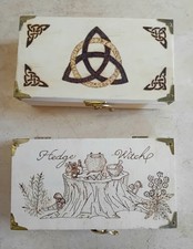 Pentagram Wooden Box Mystical Keepsake Wicca Pagan Rustic Spiritual Decor