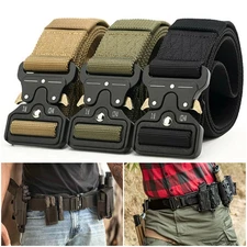 MEN Casual Military Tactical Belt Army Adjustable Quick Release Pants Waistband