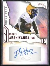 Israel Abanikanda 2023 SAGE Red Sneak Peek Auto #SPA-IA
