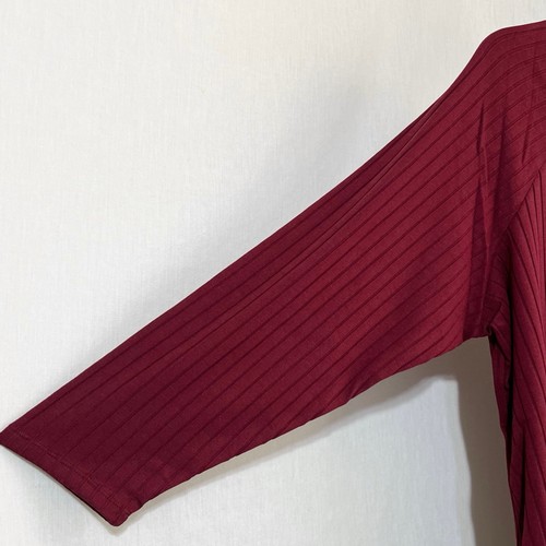 4X NWT OLD NAVY Women’s Plus Size Long Sleeve Fitted Rib Knit Maroon Mini Dress - Picture 3 of 8