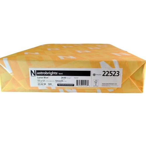 Astrobrights Color Smooth Finish Paper – 24lb, 11” x 17” Lunar Blue, 500 Sheets - Bild 2 von 4