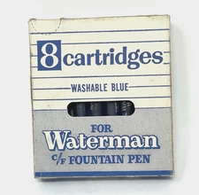 Sealed box 1960~Waterman-Bic C/F Fountain Pen 8 Cartridges Washable Ink Refill