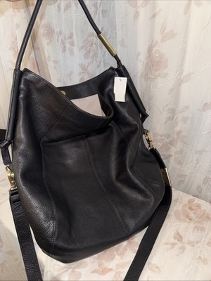 New Foley & Corinna Hobo Large Black Leather Bag W/ Duster Bag Incl. New W/ Tags
