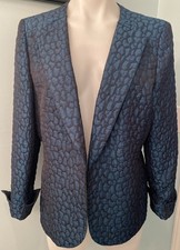 Kasper Women  s Sz 14P Dark Teal Long Sleeves Open Front Evening Blazer Jacket
