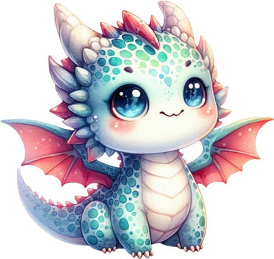 Kawai Pastell Baby Drache Wandbild Schlafzimmer Laptop Auto Vinyl Aufkleber Abziehbild 6 Größen