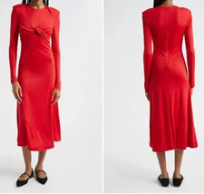New $248 FARM RIO Red Twisted Cup Midi Dress Size Medium