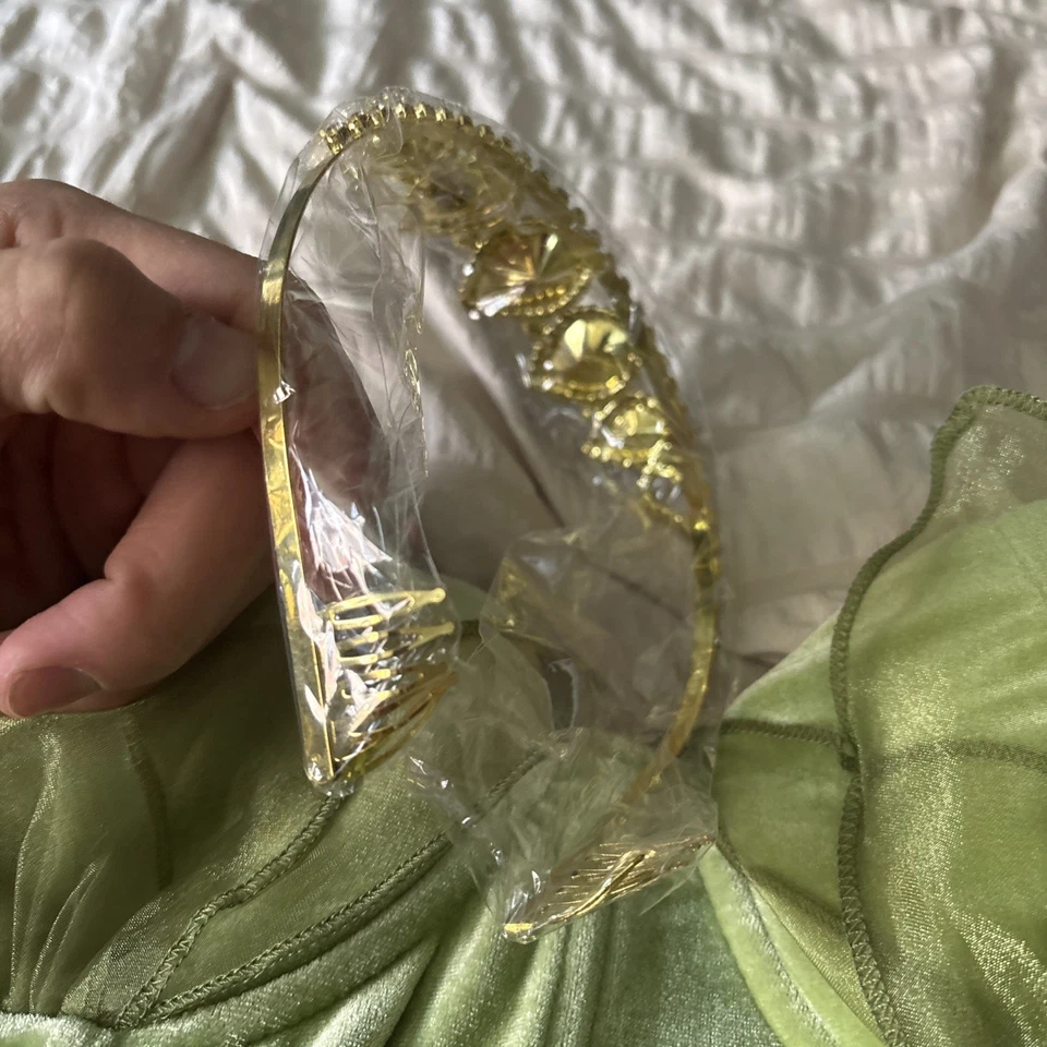 Princess Tiana Halloween Dress With Tiara Size Medium - Image 4 of 4