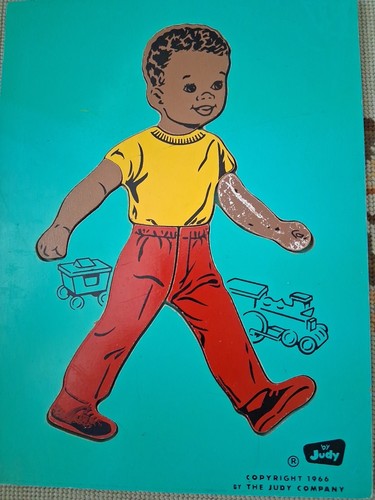 JUDY Vintage Wooden Puzzle Little Boy Dressing; 9 Pieces - Picture 7 of 9