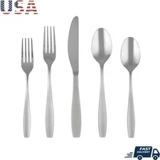 20 Piece Stainless Steel Flatware Set Service 4 Dishwasher Safe Satin Finish New