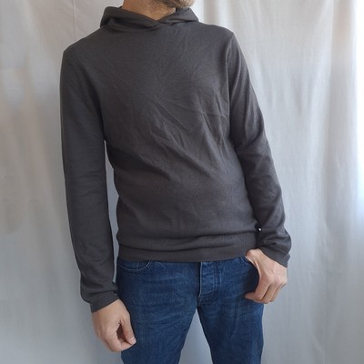 Helmut Lang Herren 100% Kaschmir Hoodie Gr.L Pullover Pulli Grau Designer