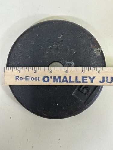 Pair Of 5 Pound Standard 1 Inch Hole Pancake Style Barbell Weightlifting Plates - 第 11/16 張圖片