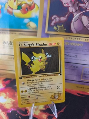 Pokemon Karte Card Lt Surge's Pikachu Gym Heroes 1. Edition 2000 Wotc NM-