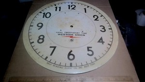 1900s Western Union Telegraph advertising sign Self Winding Clock Co NY FACE