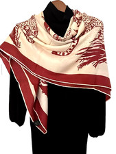 51"x51"Leopards Print 30 Silk 70 Cashmere Thin Scarf Shawl 130x130cm5-7