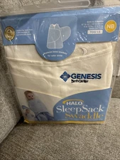 Halo SleepSack Swaddle Wearable Blanket Sleep Sack Cotton White Newborn 3 Months