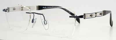 LINE ART CHARMANT XL2108 NV Navy Womens Rectangle Eyeglasses 51-17-135 B:37 B