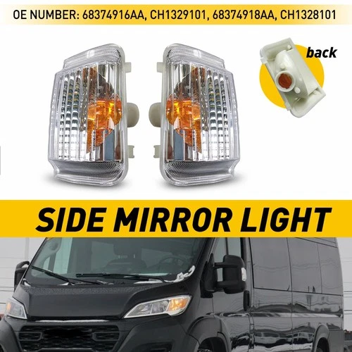 LH+RH SIDE MIRROR SIGNAL TURN For LIGHT 2014-2021 PROMASTER RAM 1500 2500 3500