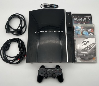 Sony Playstation 3 FAT Konsole 80 GB + Controller, alle Kabel & 4x Spiele | PS3