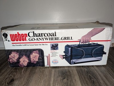 Vintage 1989 Weber Charcoal Go-Anywhere Outdoor Grill in Jet Black Rare! Sealed!