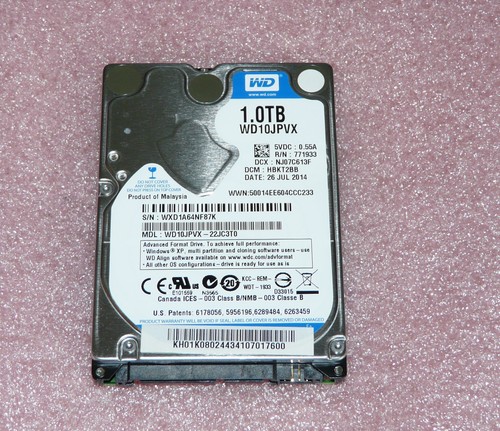 1TB Western Digital WD10JPVX-22JC3T0 Blue 5400RPM SATA HDD Festplatte 6,3cm/2.5"