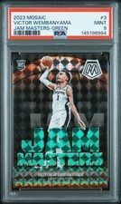 2023 PANINI MOSAIC JAM MASTERS GREEN #3 VICTOR WEMBANYAMA PSA 9