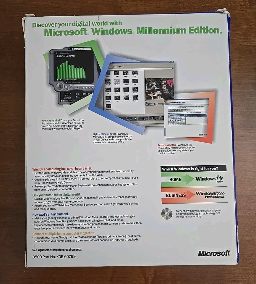 Actualización OEM Windows Me Millennium Edition Step Up NUEVO - Desgaste de caja de luz Foto 2 de 4