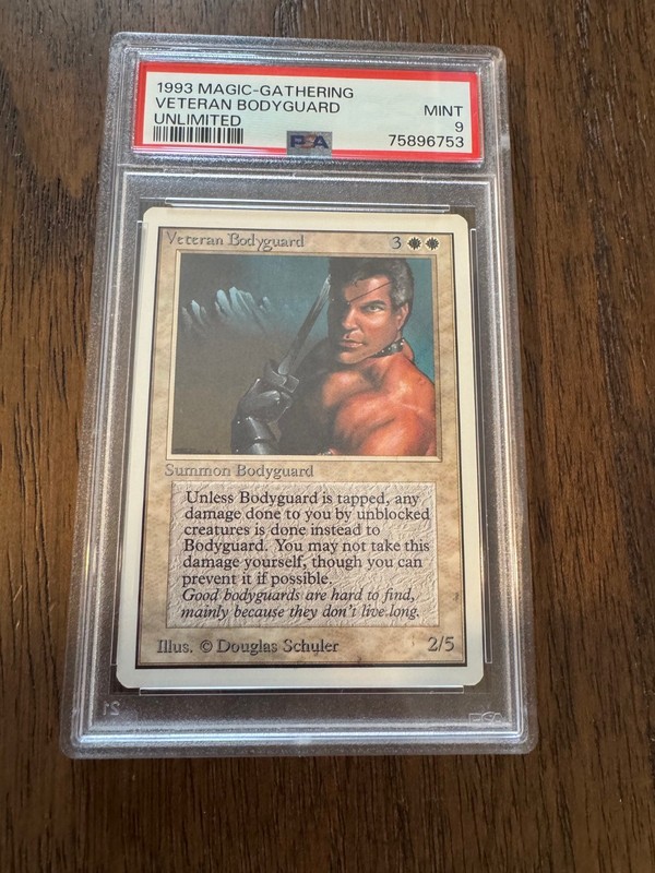 Magic the Gathering MTG Unlimited Veteran Bodyguard Reserved PSA 9 NM Graded