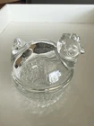 New ListingVintage Anchor Hocking Hen On Nest Lidded Clear Glass Trinket Dish 4”X4”